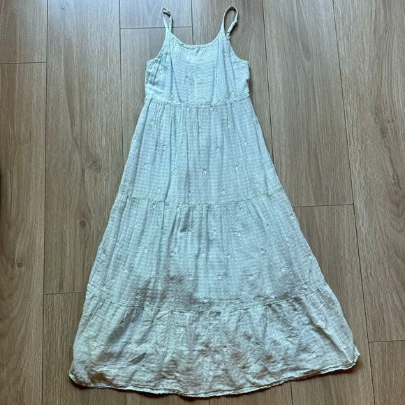 Cat & Jack Girls' Floral Knit Maxi Dress Mint green SZ 7/8 summer spring - Picture 1 of 8